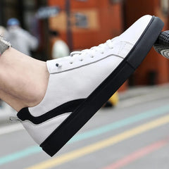 Advbridge Luxury Brand Men's All-match Casual Shoes Men Shoe Fashion Lace-Up Mens High Top Sneakers 2023 Genuine Leather Skate Shoes Men