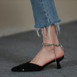 Advbridge Women Pumps Glitters Nightclub Summer Shoes Sandal Elegant Women Party Pumps Wedding Shoes On Heels 6 CM Kid Suede Pointed Toe