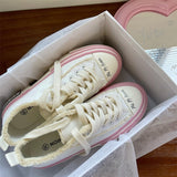 Advbridge Kawaii School Student Cute Girl Lolita Canvas Shoes Female Students Summer White Casual Board Shoes Low Heel 2.5cm Flats