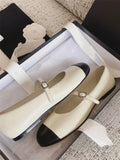 Advbridge Genuine Cow Leather Round Toe Summer Spring Vintage Shoes Mature Sweet Dating Buckle Strap Mary Janes Women Flats
