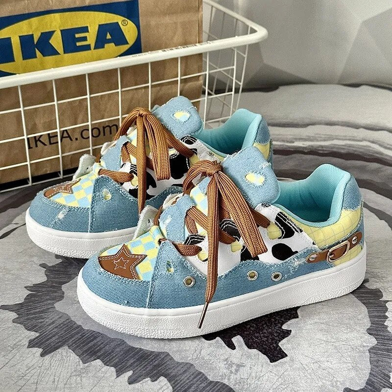 Advbridge Vintage Denim Mens Sneakers Distressed Women Washed Bread Sports Shoes Casual Vulcanized Platform Athletic Original Zapatillas
