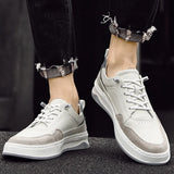 Advbridge Men's Lace Up Shoes Spring and Autumn New Trendy Hundred Men's Small White Shoes Fashionable Breathable Casual Board Shoes
