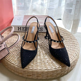 Advbridge New Spring/Summer High Quality Baotou Slim Heel Sandals for Women Miu Pointed High Heels Fashion Versatile Women's Shoes