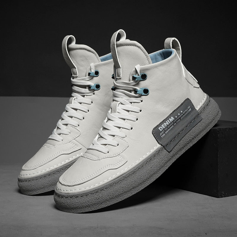 Advbridge Comfy Sneakers Men Spring Autumn Fashion Mens Shoes  Casual Leather Anti-Skid Men's Footwear All-match Lace-Up Casual Shoes Male