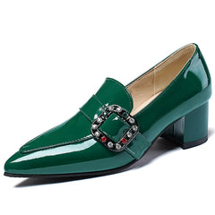 Advbridge Elegant Medium Heels Pumps Loafers Shoes Woman Nude Green Women's Heeled Sexy Pointed Party Office Wedding Shoes Large Size 48