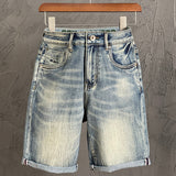 Advbridge Summer Shorts Men Denim Shorts Jeans Stretch Light Blue Loose Fit Shorts Streetwear Casual Mens Shorts Pants Kenn Length