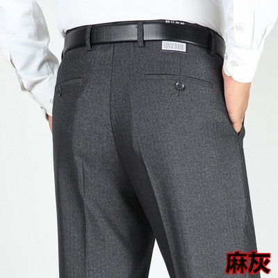 Advbridge Spring summer men's office trousers high waist thin loose business casual suit pants Anti-wrinkle Professional dress trousers