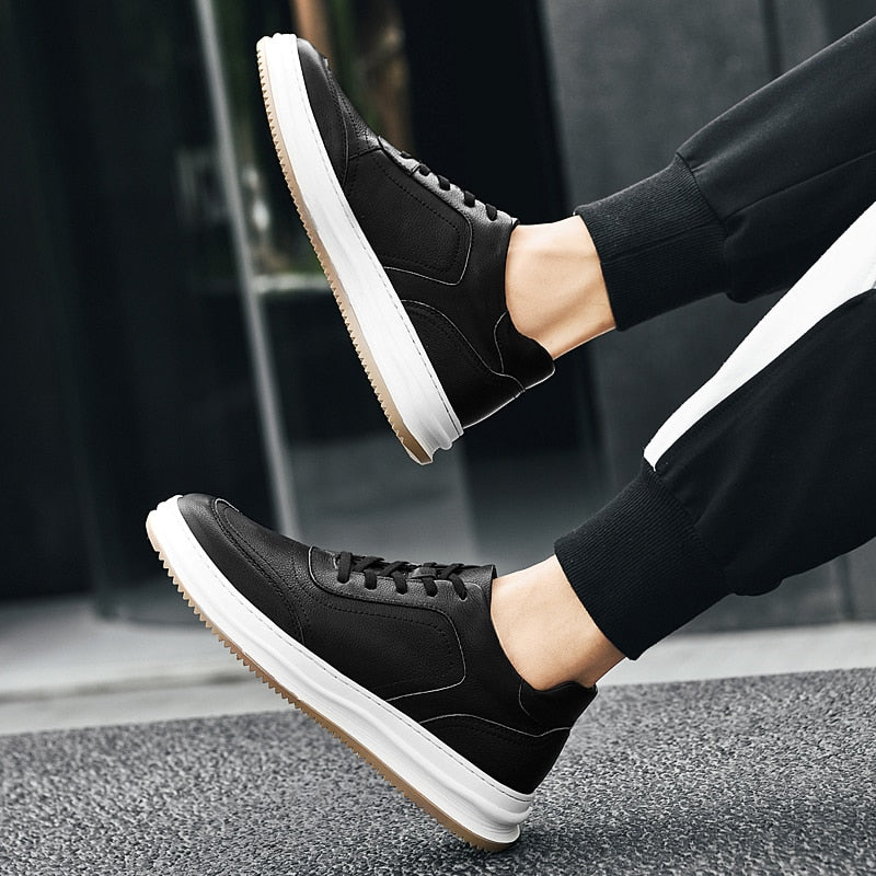 Advbridge High Quality Men Sneakers Genuine Leather Men Shoes Luxury School Shoes for Man Fashion Skate Shoes Men Vulcanize Shoes Upscale