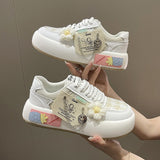 Advbridge Bread Canvas Shoes for Women Spring 2023 Round Toe Classic All-match Casual Breathable Thick Bottom Student Sneakers