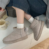 Advbridge Snow Boots Women's Short Tube Thickened Cotton Shoes Winter Suede Platform Keep Warm Plush Women Ankle Boots Girls Black