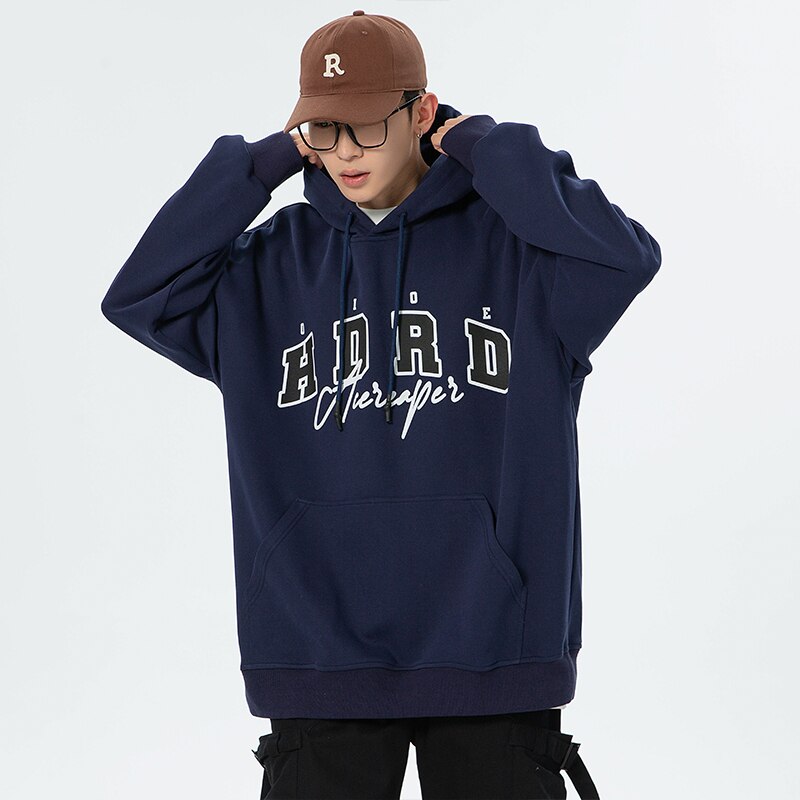 Advbridge Oversized Print Hoodies for Teenage Fashion Trends High Streetwear Mens Retro Loose Fit Pullovers Japanese Harajuku Sweatshirts