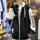 Advbridge Autumn Winter Versatile Sports Hoodie Casual Men Loose Tess Sporty Cool Boys Soft Preppy Style School Student Print Stripes