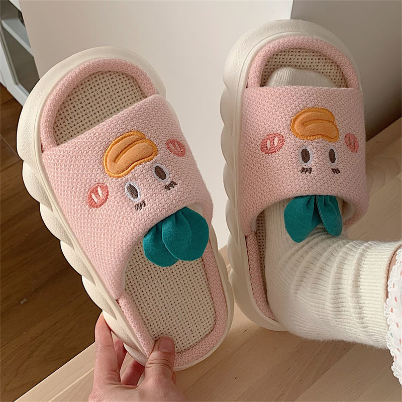 Advbridge cute women slippers linen sandals slippers summer college girls sandals spring autumn non-slip home shoes women's shoes