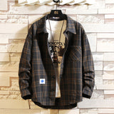 Advbridge New spring Brand Casual Jacket Men Plaid Flannel Shirt Long Sleeves Vintage Business Jacket Single-breasted Plus Size M-5XL