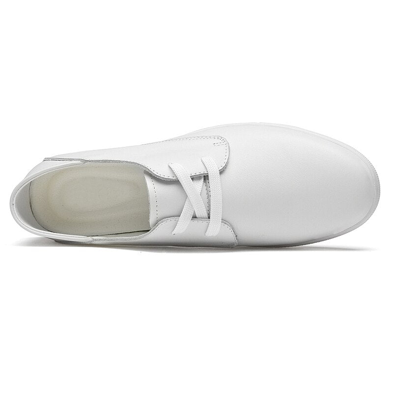 Advbridge Genuine Leather Men Casual Shoes Italian Mens Oxfords Breathable White Sneakers Male Driving Loafers Daily Office Formal Shoes