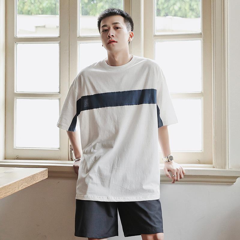 Advbridge Fashion Printed O-Neck Half Sleeve Striped T-Shirt Men's Clothing 2023 Summer New Casual Pullovers All-match Loose Tee Shirt