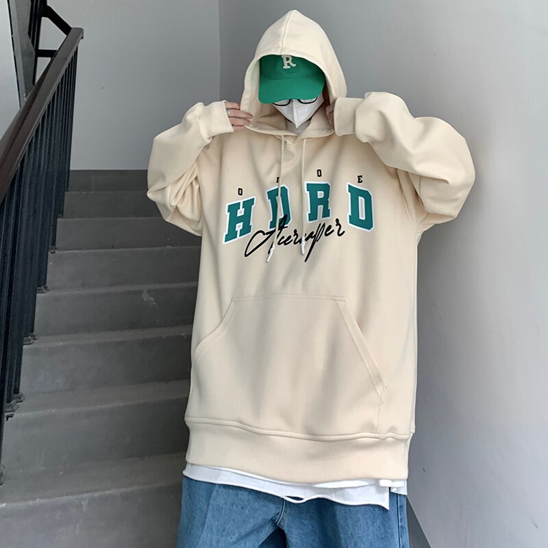 Advbridge Oversized Print Hoodies for Teenage Fashion Trends High Streetwear Mens Retro Loose Fit Pullovers Japanese Harajuku Sweatshirts
