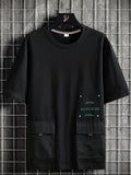 Advbridge Summer Oversized Big Pockets T-shirts Men Streetwear Short Sleeve Cotton Tshirt Male Harajuku Tops Tees Plus Size 6XL 7XL 8XL