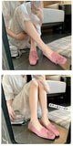 Advbridge 2023 new Spring women pumps natural leather 22-24.5cm length kid suede+cowhide+pigskin full leather Tassel flat sole shoes