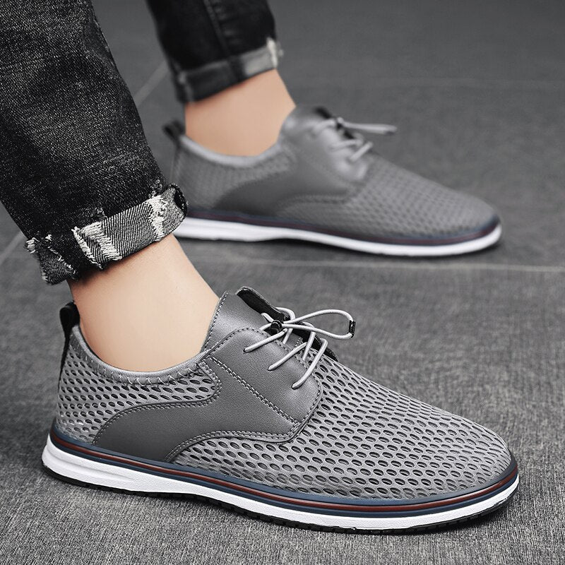 Advbridge Summer Mens Casual shoes Fashion Hollow Out Breathable Business Shoes low top Outdoor Flats Comfy Walking Sneakers Mocassin