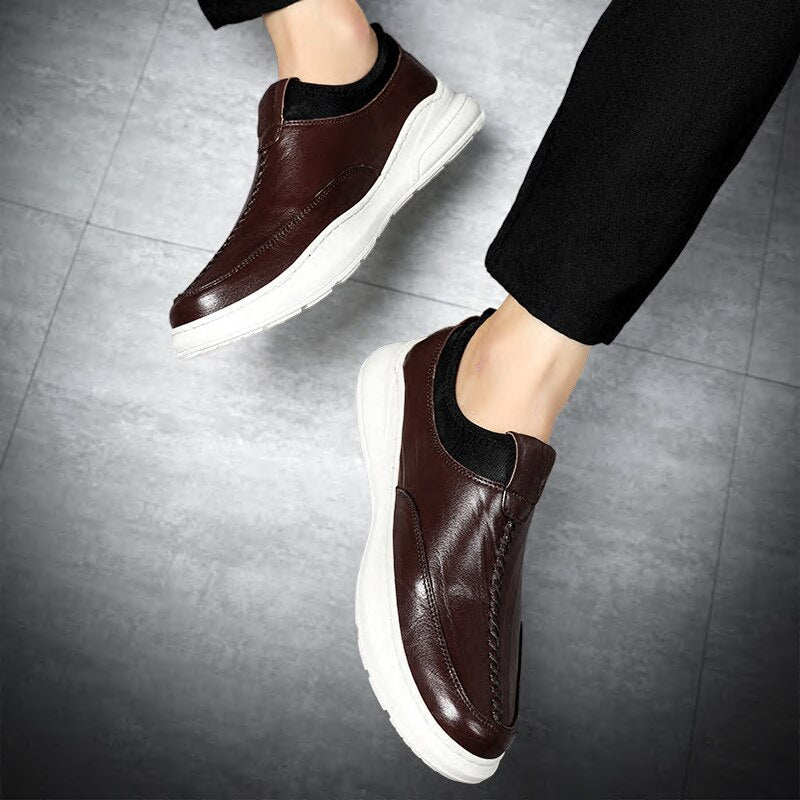 Advbridge men Loafers Genuine Leather Slip On Casual Men Shoes Brand Blue Loafers Man Mocasines Hombre Breathable Flats Male Footwear