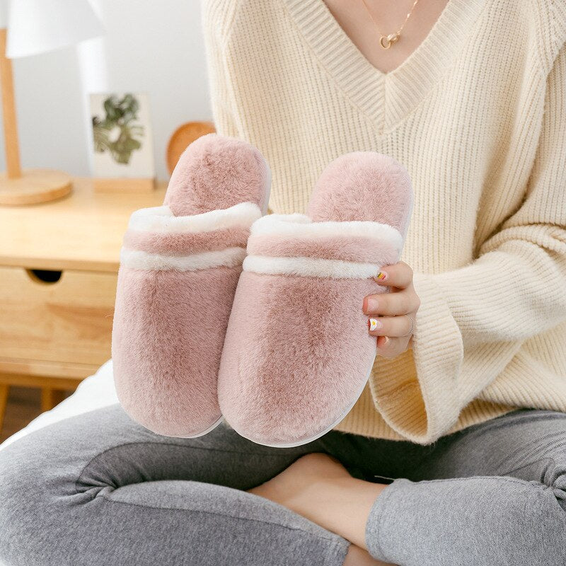 Advbridge New Winter Cotton Slippers style couple  for women men winter home indoor household anti-skid moon shoes warm plush thick