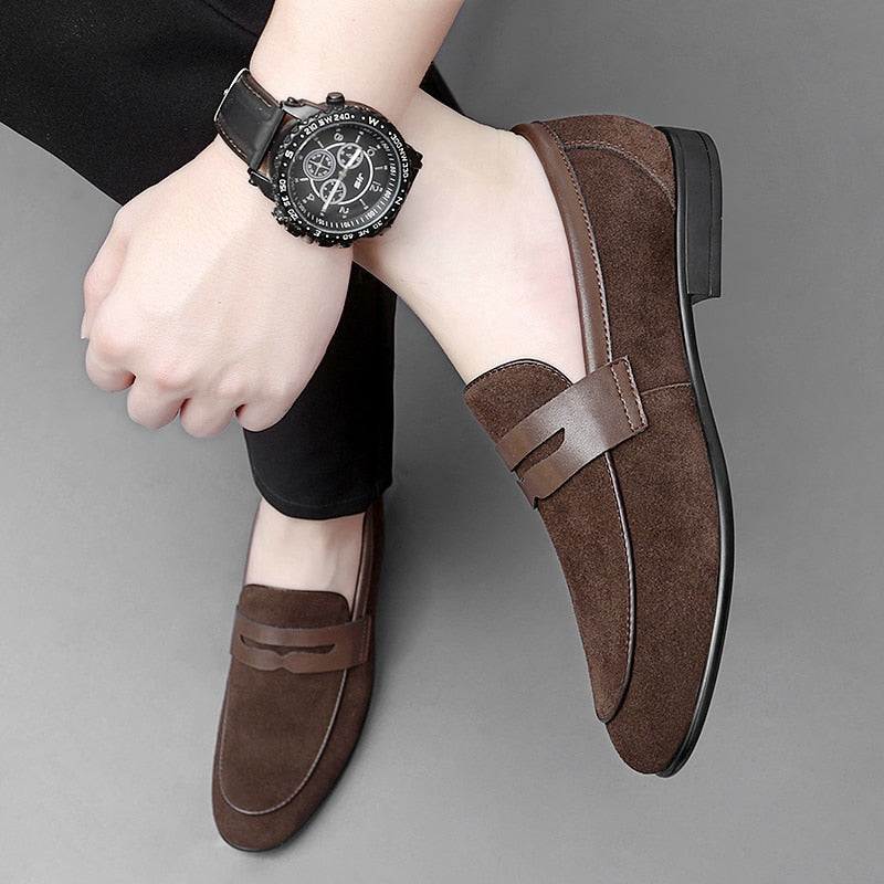 Advbridge For Men Comfortable Loafers Men's Shoes Leather Men Casual Shoes Hot Sale Mens Slip on Shoes Classic for Men Driving Shoes