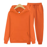 Advbridge new Men&#39;s ladies casual wear suit sportswear suit solid color pullover + pants suit autumn and winter fashion suit