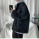 Advbridge All Season Winter Fashion Men's Solid Casual T-Shirts Loose Pockets Denim Jacket Coat Cool Boy Hoodie Student Sport