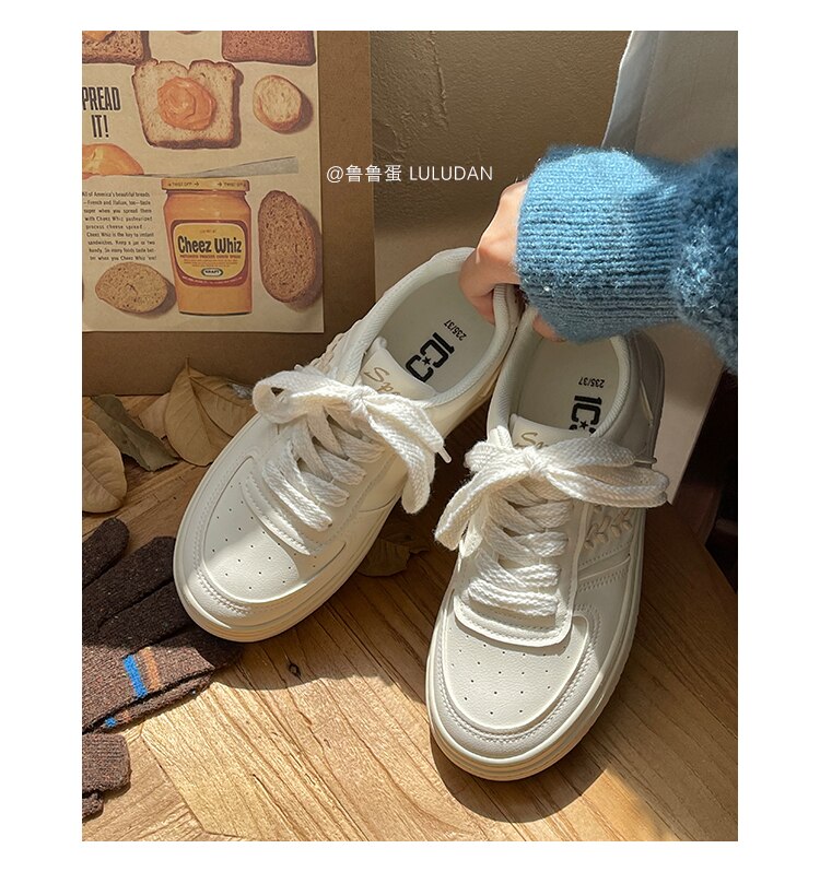 Advbridge Brand Leather Sneakers Women 2023 Designer Platform Casual Lace Up Woman Flats Sneakers Shoes Tennis Female Vulcanized Shoes NEW