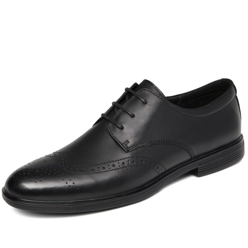 Advbridge Man Dress Shoes Genuine Leather Lace-up Men Casual Shoes Business Office Work Footwear High Quality Men Shoes Oxford Shoes