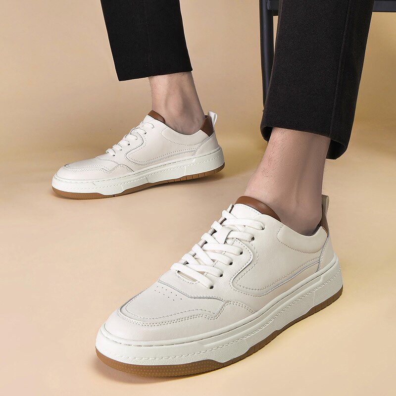 Advbridge Men Leather Shoes Quality Men's Casual Sneakers Designer Shoes For Man Fashion Leather Sneakers New White Casual Shoes