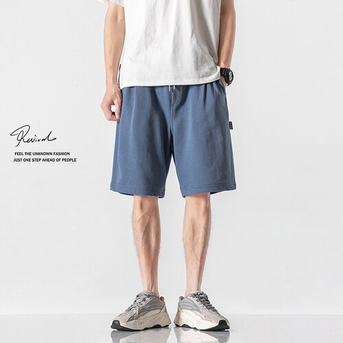 Advbridge Mens Shorts Summer Cargo Solid Color Shorts Fashion Knee Length Drawstring Men Shorts Cotton Work Bermudas Plus Size 2023 E48