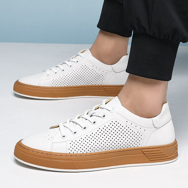 Advbridge men shoes lace up casual comfortable leather fashion luxury men shoes outdoor brand high quality skate shoes men white sneakers