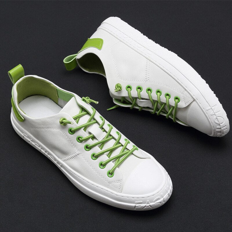 Advbridge 100% Genuine Leather Shoes Men Sneakers Cow Leather Shoes Fashion Male White Shoes Cool Young Man Fashion Sneakers A1585