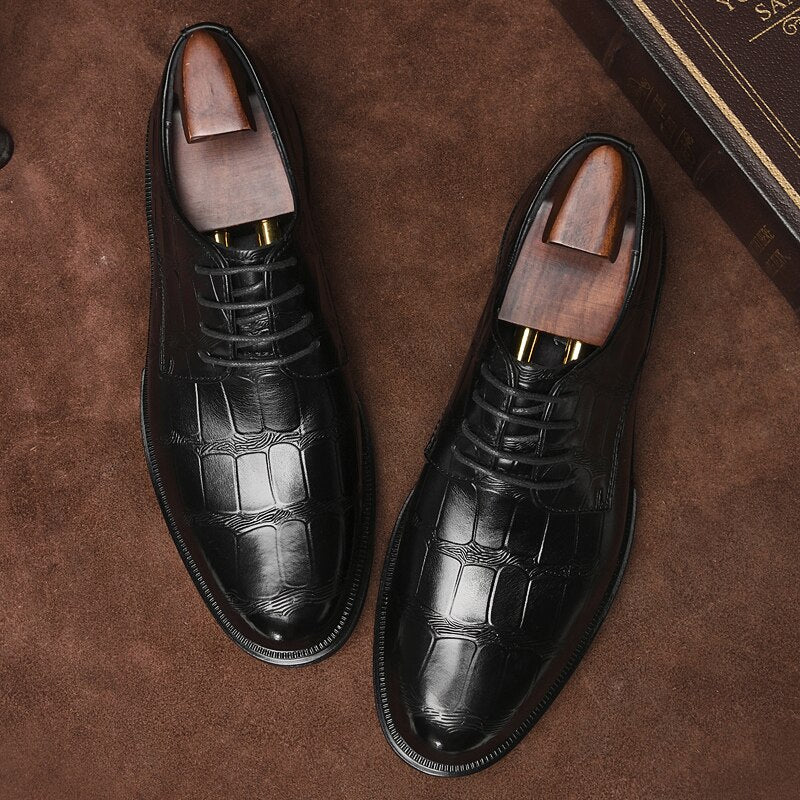 Advbridge Fashion Men Dress Shoes Men Oxfords Fashion Business Dress Men Shoes New Classic Genuine  Leather Men'S Suits Shoes