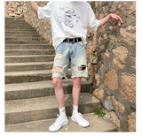 Advbridge Summer Hole Shorts Jeans Men Ripped Denim Pants Fashion Black/Blue Men's Jeans Short Pants Streetwear Straight Jeans Men