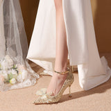 Advbridge One Shoe More Wedding Shoes Female Winter 2021 New Bride Shoes Main Wedding Dress, Two High Heels, Not Tired Feet