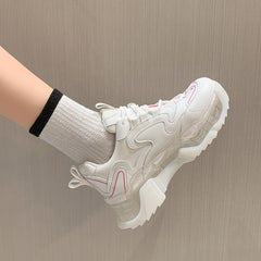 Advbridge Platform White Sneakers For Women Chunky Shoes Brand Fashion Walking Trainers Casual Shoes Woman Dad Shoes  Spring