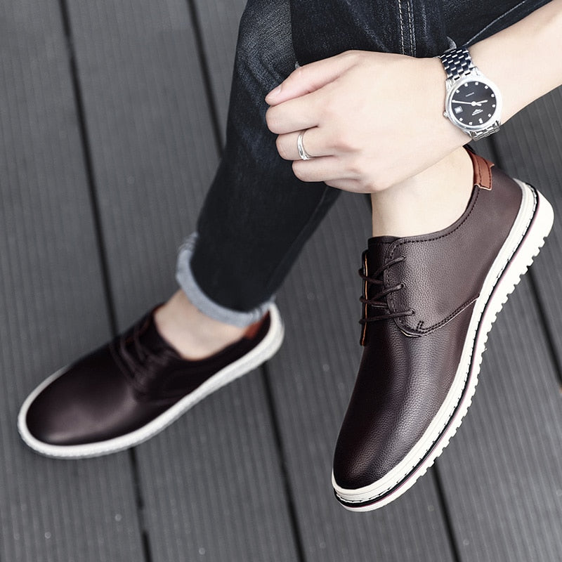 Advbridge Classic Lace-up Mens Casual shoes Plus Size 38-48 Luxury Handmade Men Business shoes Brand Elegantes British Style Outdoor Flats