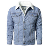 Advbridge Men Light Blue Denim Jackets Slim Casual Denim Coats New Male High Quality Cotton Thicker Winter Jean Jackets Warm Coats XS-6XL