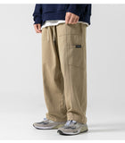 Advbridge Spring Autumn Fashion Solid Casual Men's Drawstring Waist Versatile Cool Boys Cotton Loose Wide Leg Pants AllSeason Pocket