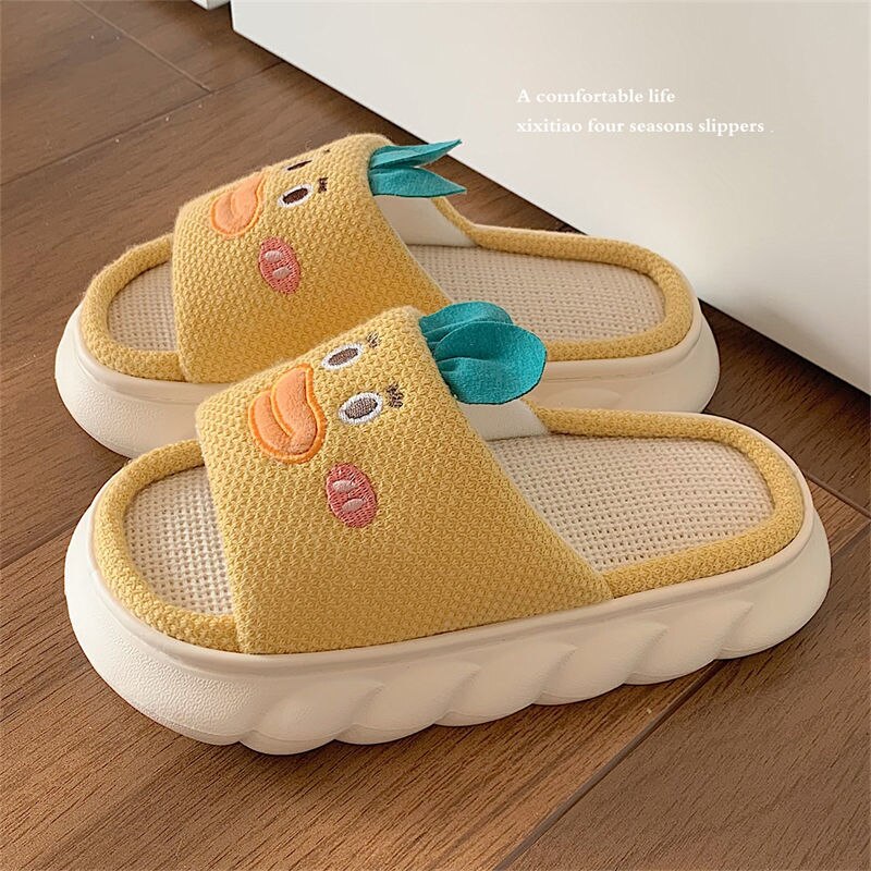 Advbridge cute women slippers linen sandals slippers summer college girls sandals spring autumn non-slip home shoes women's shoes