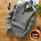 Advbridge Winter Men's Fleece Thicker Sweater Half Zipper Turtleneck Warm Pullover Quality Male Slim Knitted Wool Sweaters for Spring