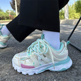 Advbridge Female Male Dad Shoes Adult Platform Trainers Stylish Casual Chunky Sneakers For Women Men White Sport Thick Sole Footwear