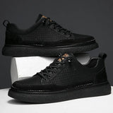 Advbridge Hollow Out Men Casual Shoes Genuine Leather Sneakers Breathable Lace Up Footwear Comfort Man Skate Shoes Outdoor Vulcanize Shoes