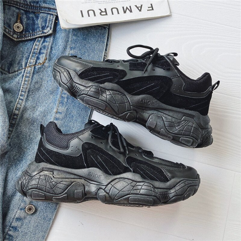 Advbridge Autumn Men Platform Sneakers Mesh Breathable Chunky Shoes Male Trainers Outdoor Lace Up Sports Shoes Walking Footwear