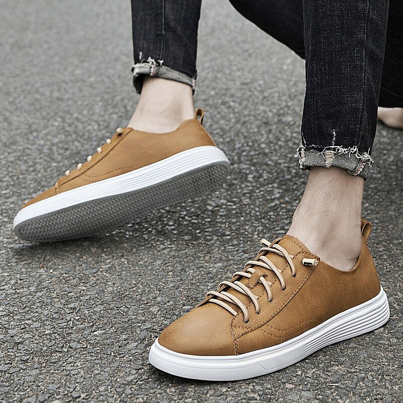 Advbridge Genuine Leather Men Shoes Luxury Brand England Trend Casual Shoes Men Sneakers Breathable Leisure Male Footwear Chaussure Homme