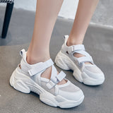 Advbridge 100% Genuine Leather Shoes Women Sneakers Thick Sole Summer Women Sandals Casual Woman Height Increasing White Shoes A3507