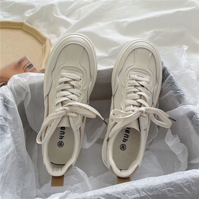 Advbridge  New Sneakers White Autumn Spring Women Sports Shoes Tennis Korean Flat Platform Vulcanize Rubber Casual Running Basket